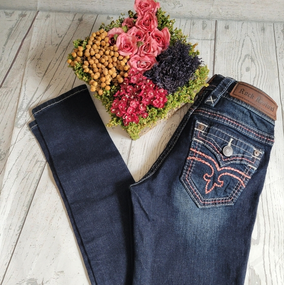 Rock Revival Alivia Womens Skinny Stretch Jeans Sz 24 - Picture 1 of 6